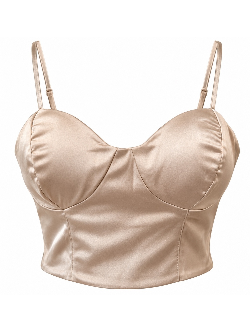 NWT Sincerely Jules Satin Bustier Crop Top Large Champagne Corset Cami Y2K